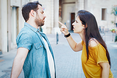 Couple fighting and about relationship problems